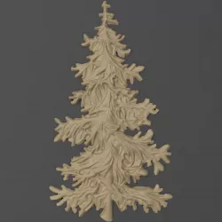 Fir tree bas relief bas relief for CNC 3D print model