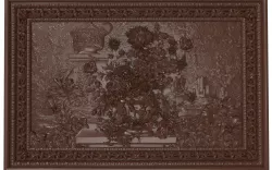 Flowers composition in the frame bas relief for CNC 3D print model