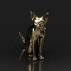 Gold cat 002 3D print model