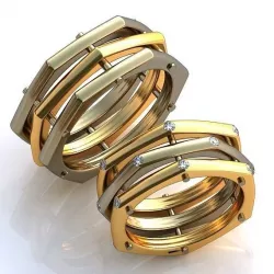 Gold Metal Weird Shape Rings 514 3D print model
