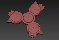 Hello kitty style fidget spinner with caps 3D print model