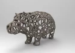 Hippo Voronoi  3D print model