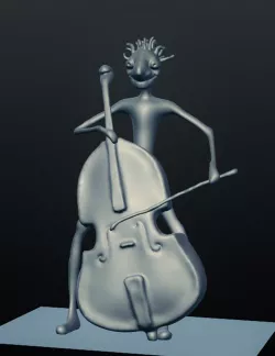 Jazz Double Bass Player 3D print model
