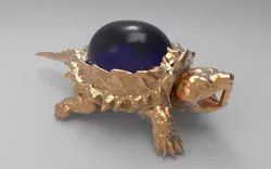 Jewelry pendant turtle with stone 3D print model