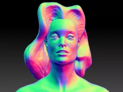 Jungle Girl Classic Beauty Athletic Woman Nude 3D print model