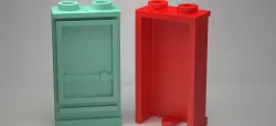 LEGO Door 1x2x3 Left with Open Stud with Hole complate Original  3D print model