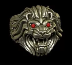 LION RING - stone setting 3D print model