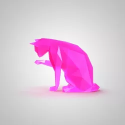 low poly cat 2 3D print model