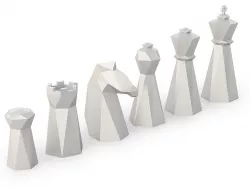 Low Poly Chess Set 3D print model
