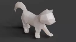 Low Poly Kitten 01 3D print model