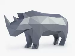 Low Poly Rhinoceros Sculpture 3D print model