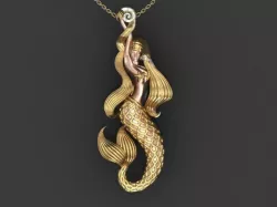 mermaid whit shell  3D print model