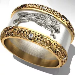 Model ring the celtic wolf ornament for 3D printing 3D print model