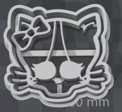 Monster High SKULLETTE cookie cutter of a cool character 3D print model