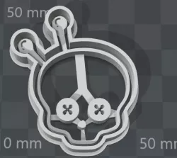 Monster High SKULLETTE cookie cutter of Hoodude Voodoo 3D print model