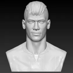 Neymar bust - 3D sculpture handmade 3D print model 3D print model