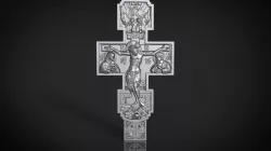 Orthodox cross bas-relief 3D print model