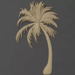 Palm tree bas relief bas relief for CNC 3D print model