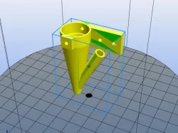 Parametric air assist nozzle with mounting tab for drag chain