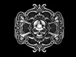 Pirate skull ring 3D print model