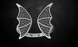 Ring bat with diamonds many size ring 144  3D print model
