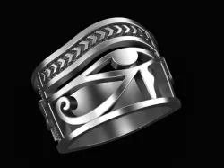 Ring Eye of Horus Ankh 3D print model