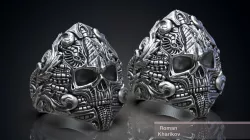 Ring Skull Biomechanics Victorian STL 3d model for 3d printing  3D print model
