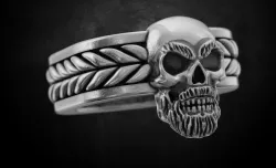 Ring with a skull and a beard 160 3D print model