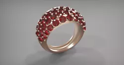Ring with gems 3D print model