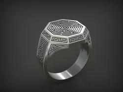 Ring with Labyrinth STL 3D print model