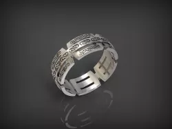 Ring with ornament STL 3D print model