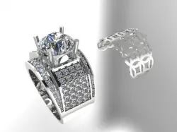 rings men diamond  3D print model