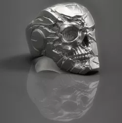 Robot skull  Ring  3D print model