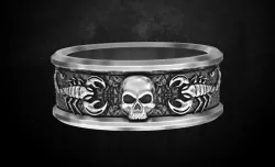 Scorpion ring and skull 137 3D print model