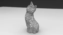 seated cat voronoi 3D print model