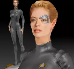 Seven of Nine Jeri Ryan Star Trek 3d print Figurine TEXTURED 3D print model