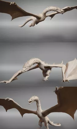 Smaug 3 posed and printable models 3D print model
