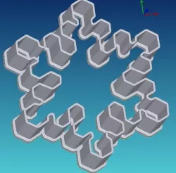 Snowflake cookie cutter 3 Frozen 3D print model