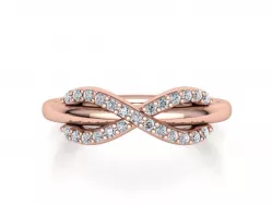 Tiffany infinity ring with diamonds 3D print model