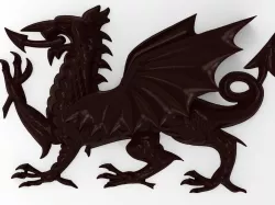Welsh Dragon bas relief for CNC 3D print model