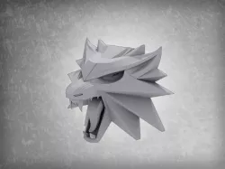 Witcher 3 wild hunt wolf pendant 3D print model