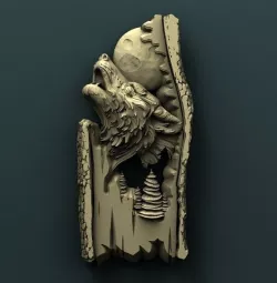 Wolf 3d STL Reliefs for CNC machines  3D print model