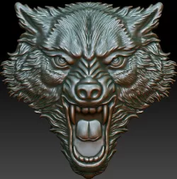 Wolf head 3D print model