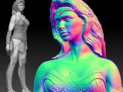 Wonder Woman Gal Gadot 3d model 2017 Body With Suit 3D print model
