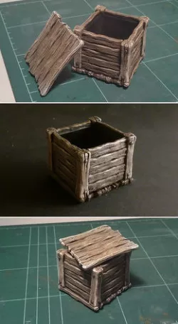 Wooden box 3D print model