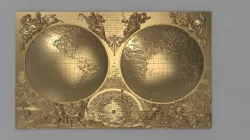 World map - Mappemonde ou description du globe Jaillot 3D print model