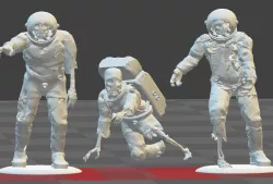 3 x ZOMBIE ASTRONAUTS Toy Soldiers 3D print model