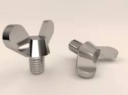 3D Wing screw round wings DIN 316 Orijinal Size ready to print 3D print model