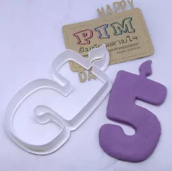 4 inches candle number 5 cookie cutter 3D print model