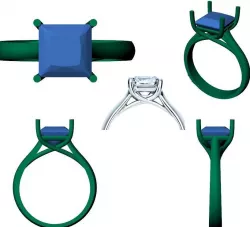 APLR0006 - 3ct PRINCESS CUT SOLITAIRE RING  3D print model